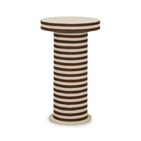 Isabelle Montrose Natural Striped Cotton Jute Contract-Grade Side Table - image 6
