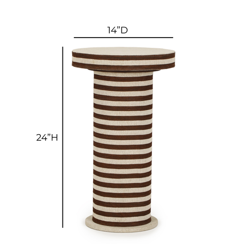 Isabelle Montrose Natural Striped Cotton Jute Contract-Grade Side Table - image 7