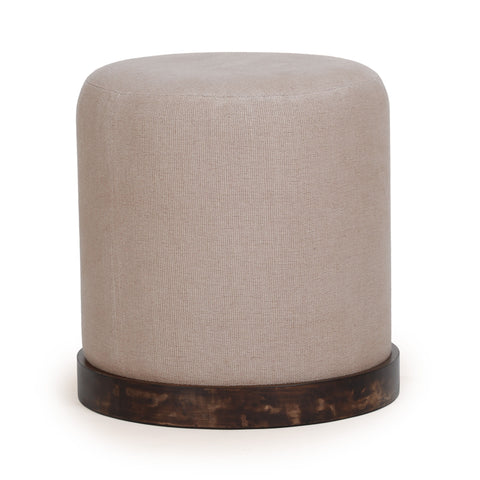 Beatrice Como Burl and Saddle Brown Cotton Jute Contract-Grade Accent Stool - image 3