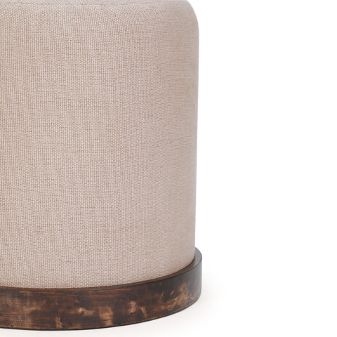 Beatrice Como Burl and Saddle Brown Cotton Jute Contract-Grade Accent Stool - image 5