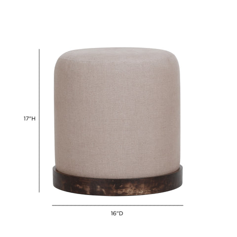 Beatrice Como Burl and Saddle Brown Cotton Jute Contract-Grade Accent Stool - image 6