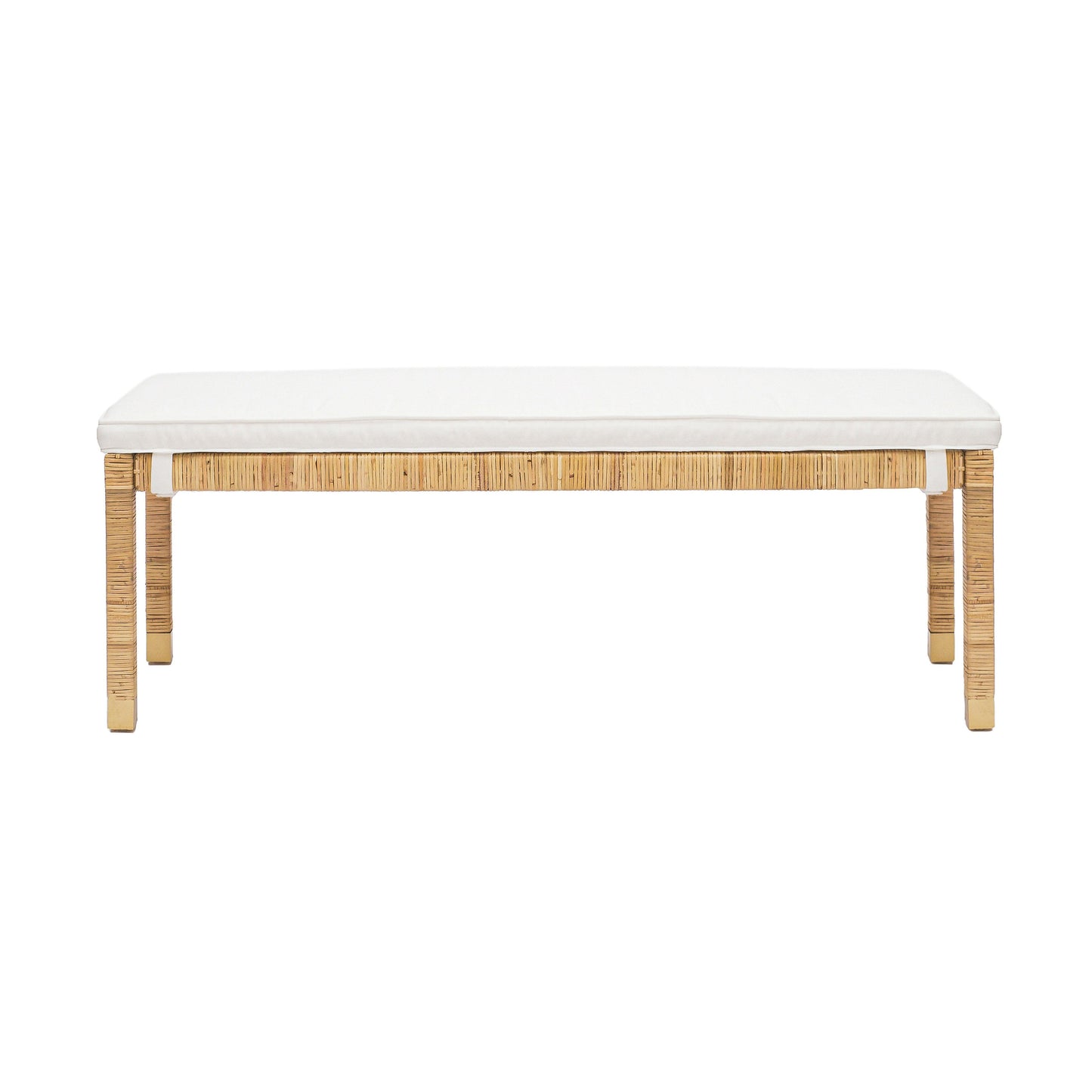 collins natural woven rattan bench