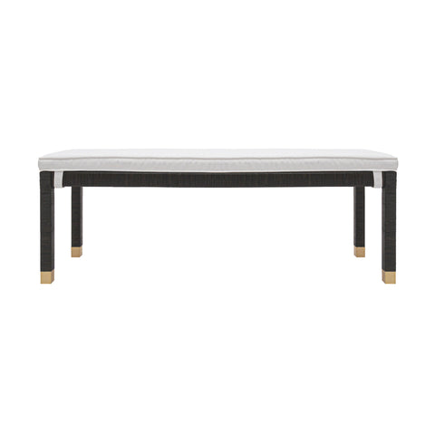 Collins Charcoal Woven Rattan Bench