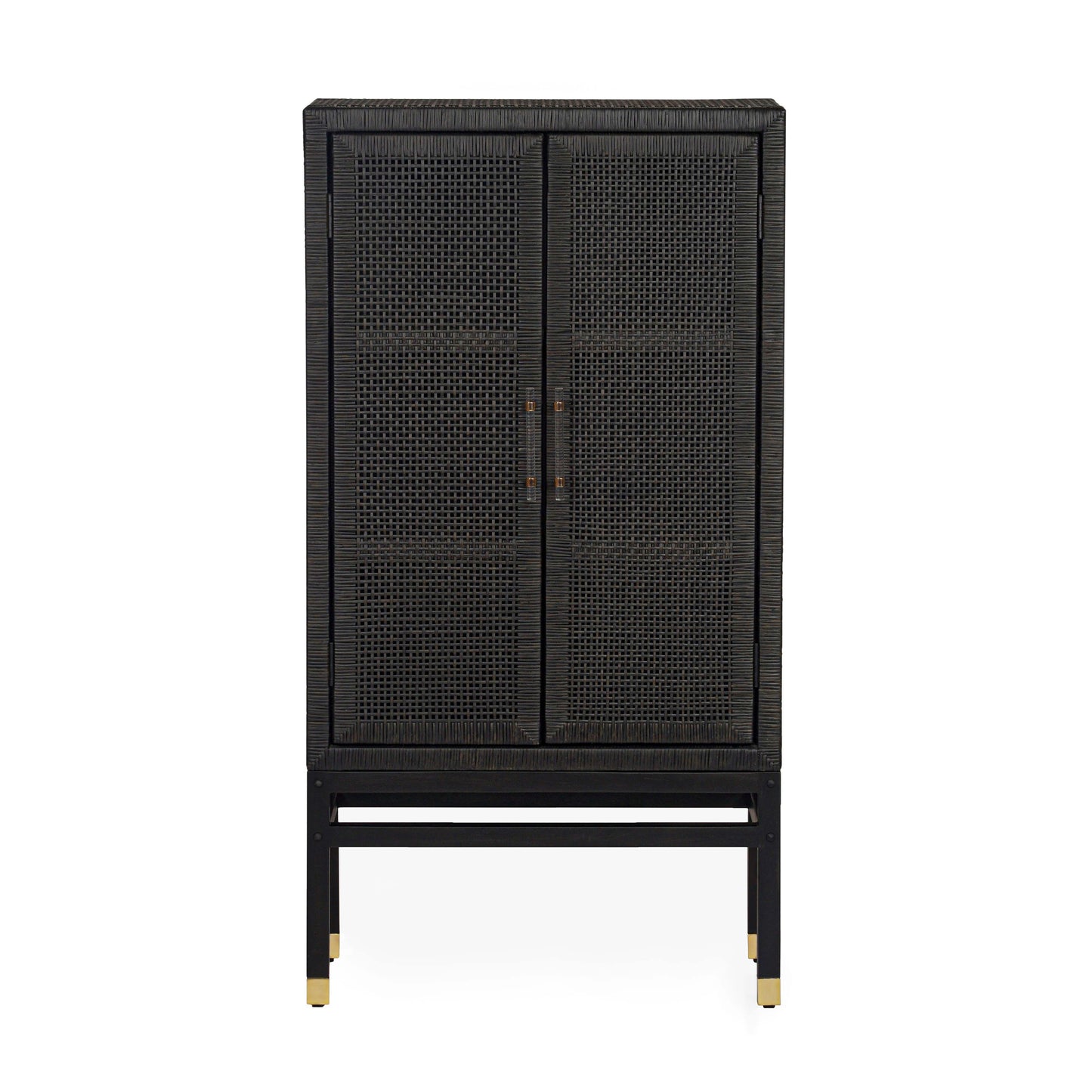 collins charcoal woven rattan cabinet