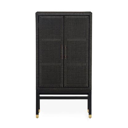 Collins Charcoal Woven Rattan Cabinet