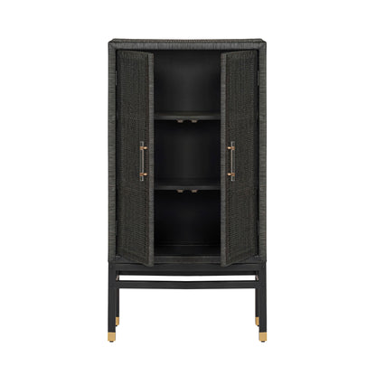 Collins Charcoal Woven Rattan Cabinet