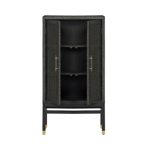Collins Charcoal Woven Rattan Cabinet