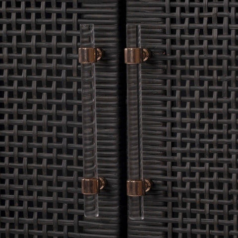 Collins Charcoal Woven Rattan Cabinet