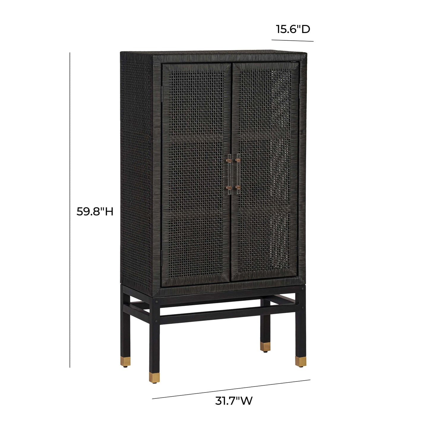 collins charcoal woven rattan cabinet