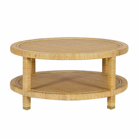 Arielle Bellamy 33" Natural Rattan Round Coffee Table - image 3