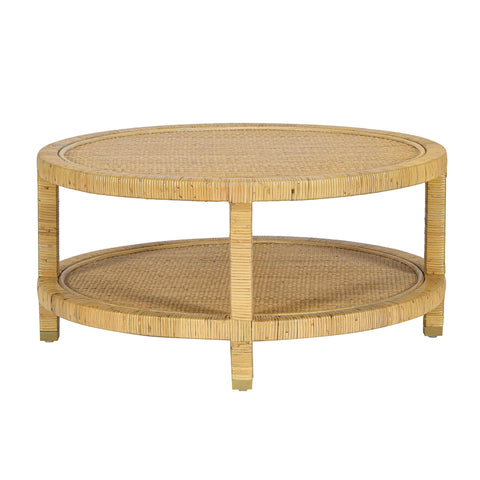 Arielle Bellamy 33" Natural Rattan Round Coffee Table - image 4
