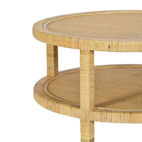 Arielle Bellamy 33" Natural Rattan Round Coffee Table - image 5