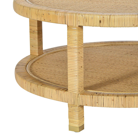 Arielle Bellamy 33" Natural Rattan Round Coffee Table - image 6