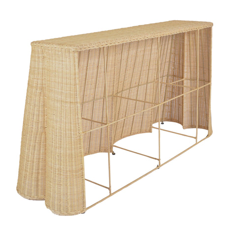 Aurelia Fontaine 55" Natural Rattan Console Table - image 5