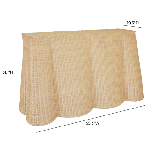 Aurelia Fontaine 55" Natural Rattan Console Table - image 7