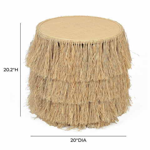 Colette Montrose Natural Rattan Round End Table - image 6