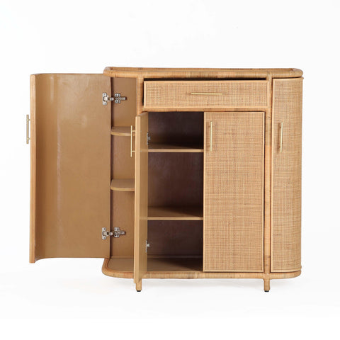 Isabelle Valois Natural Rattan Bar Cabinet - image 4