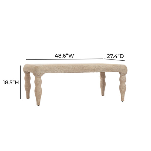 Ines Versailles 49" Natural Woven Seagrass Rectangular Coffee Table - image 8