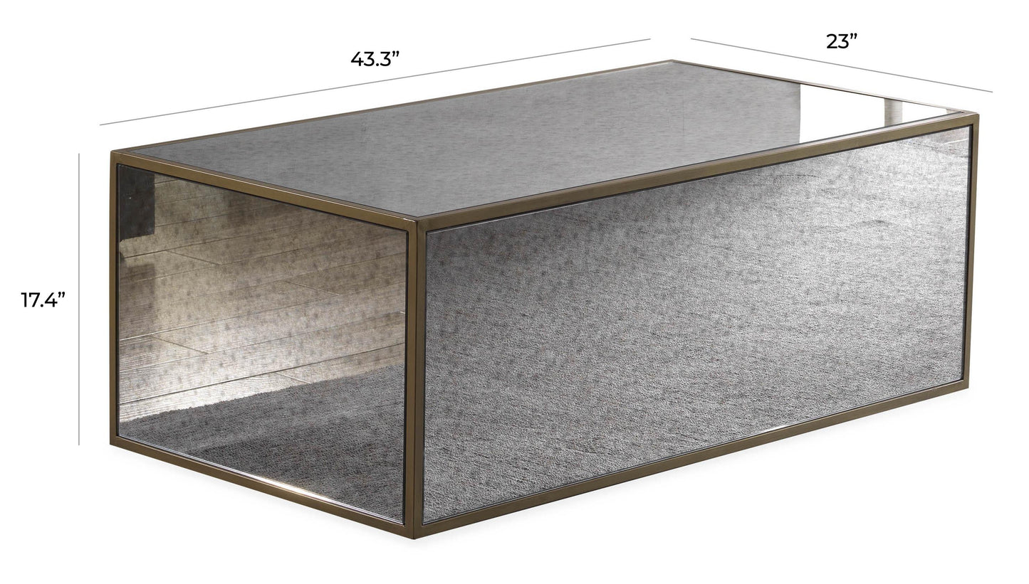 serena mirrored coffee table