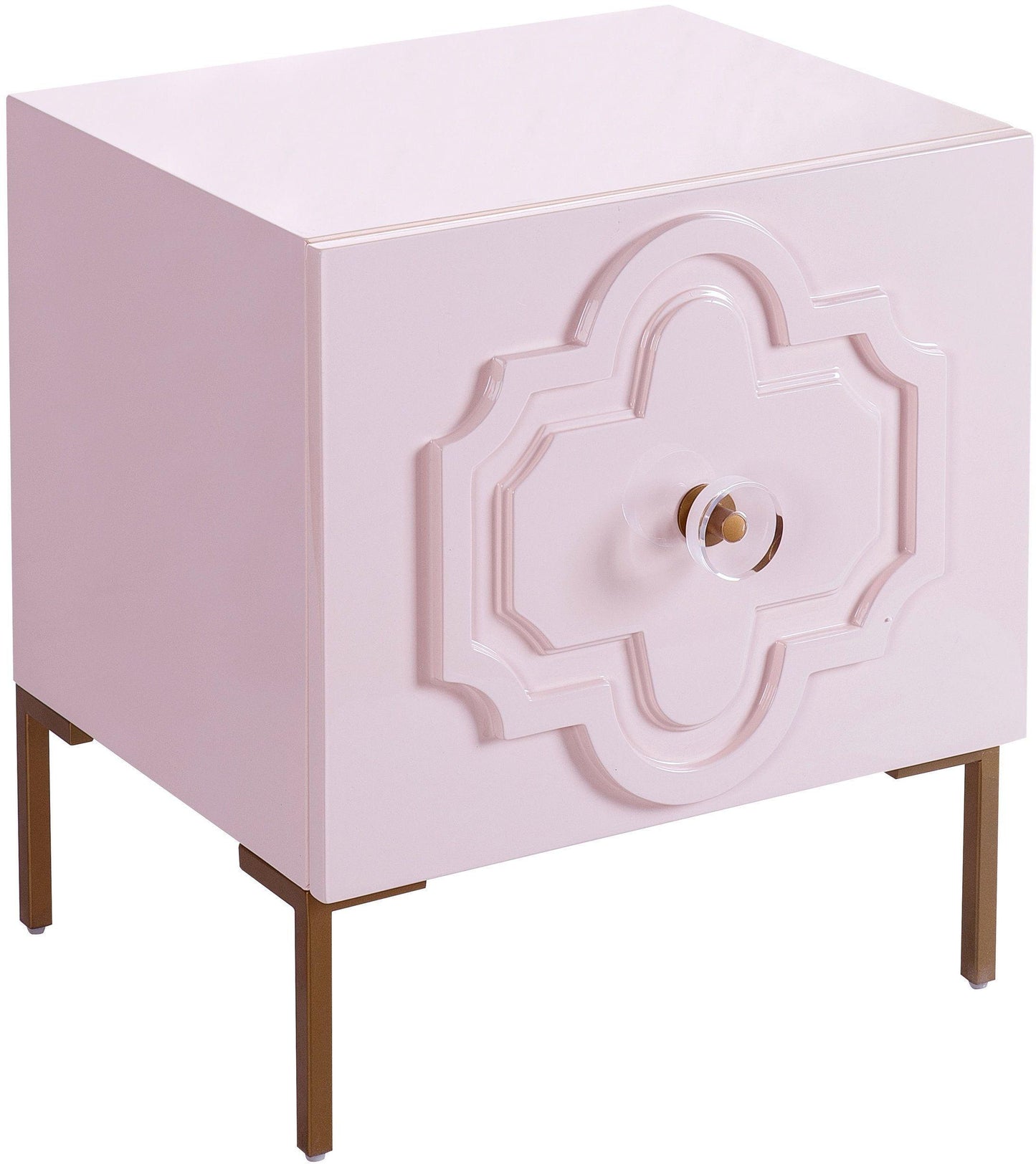 spara pink lacquer side table
