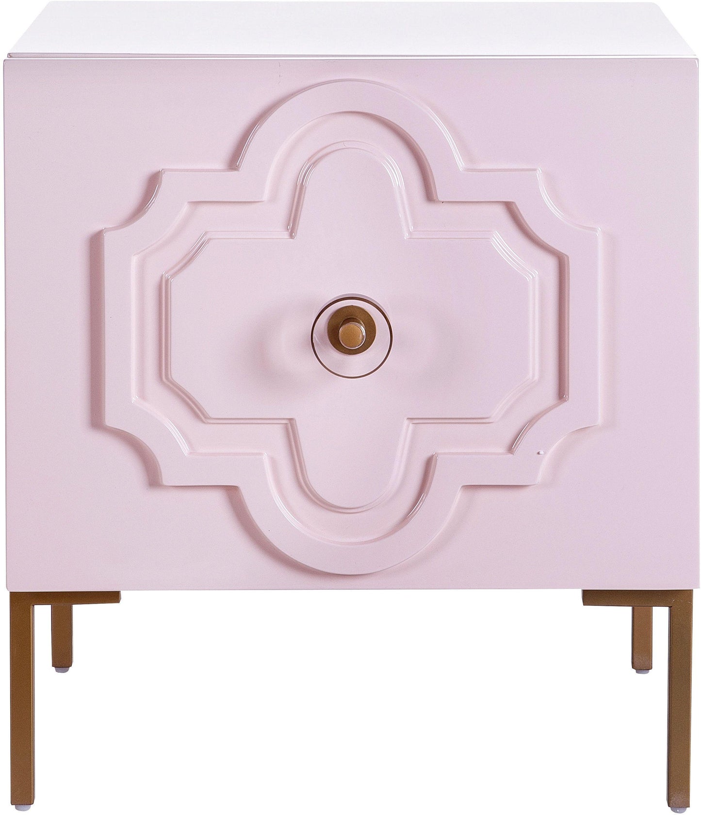 spara pink lacquer side table