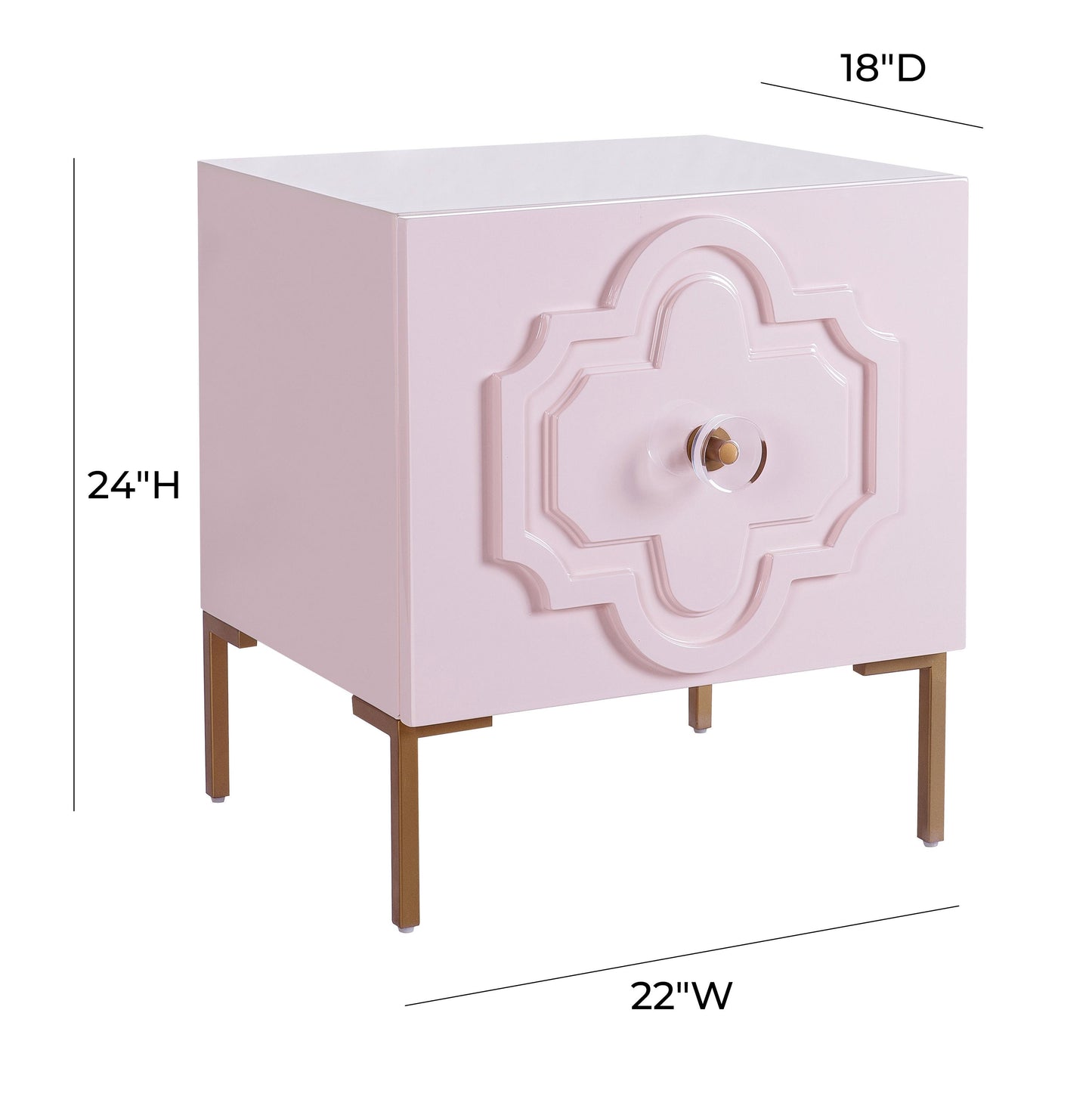 spara pink lacquer side table