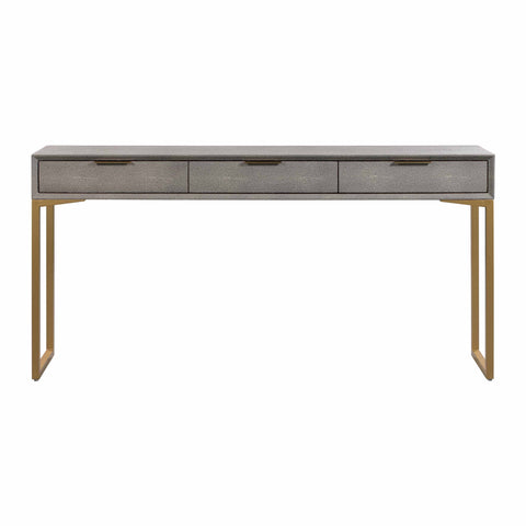Arielle Rivoli 59" Faux Shagreen 3-Drawer Console Table - image 1