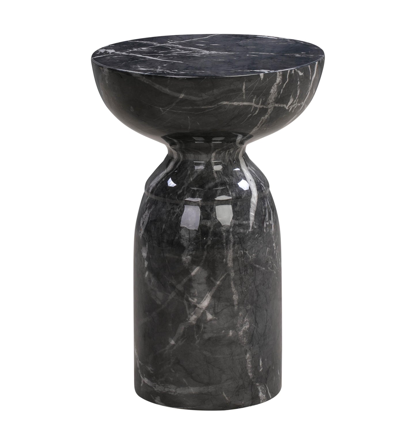 turin black marble side table