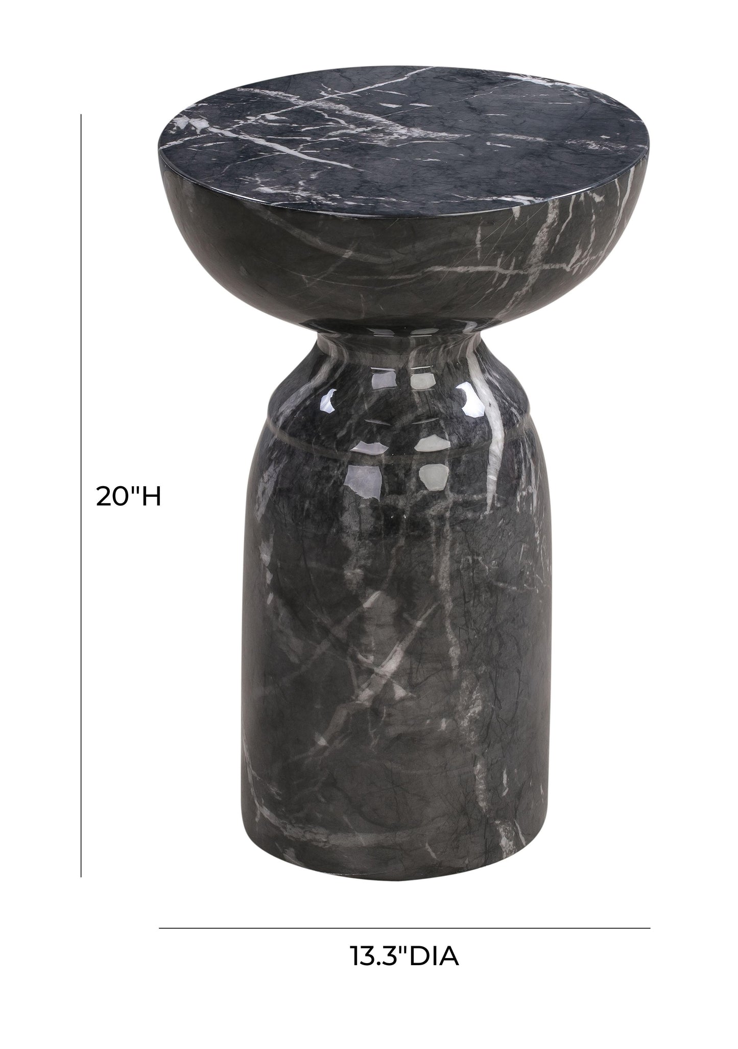 turin black marble side table