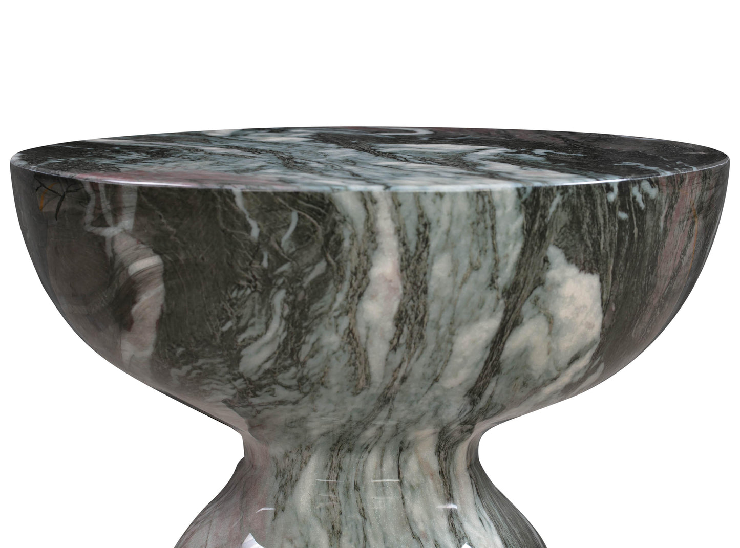 turin grey and blush marble side table