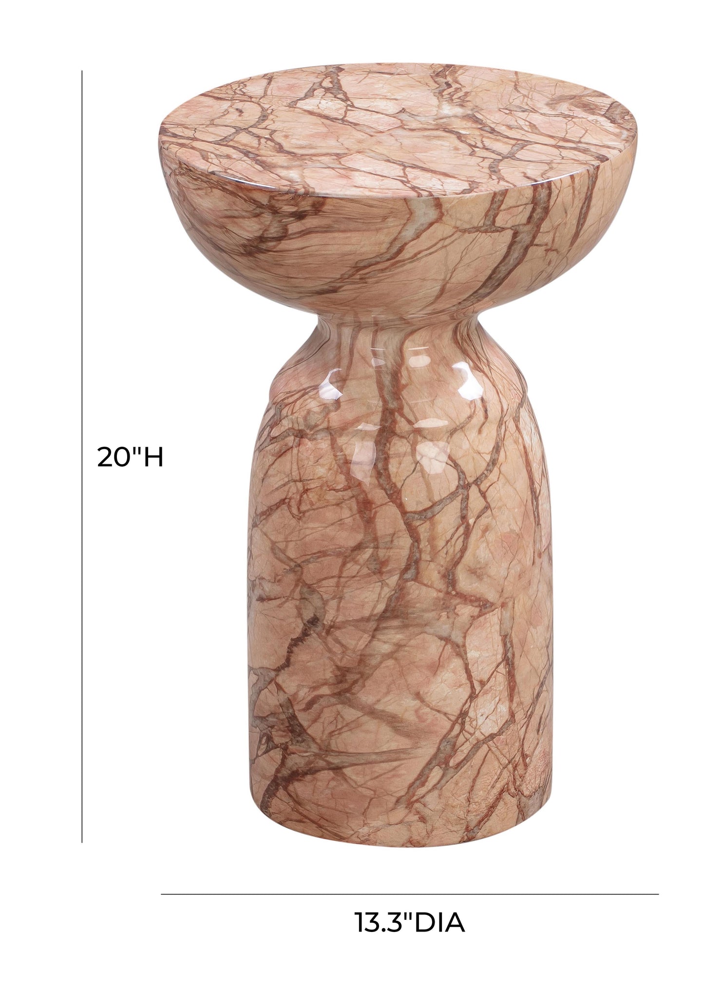 turin sunset marble side table