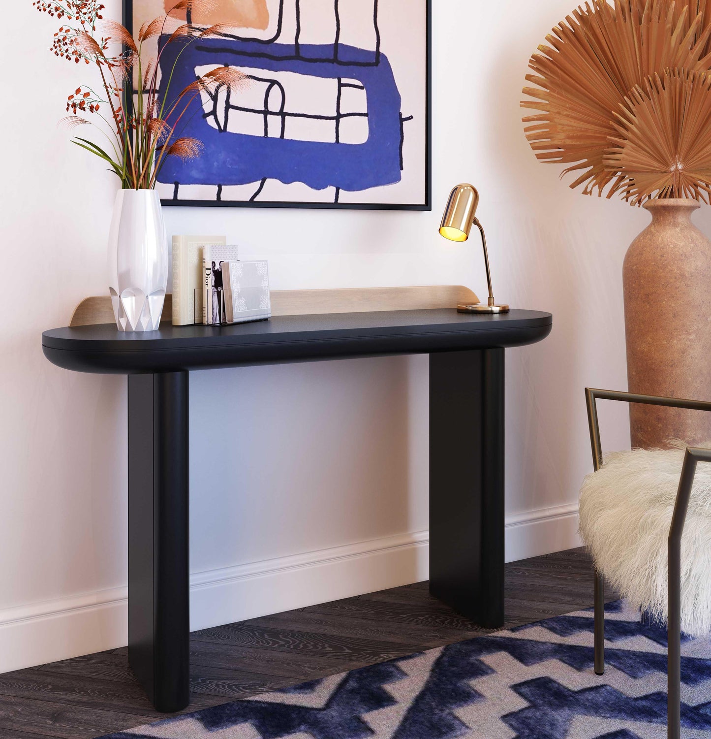 hubli black desk/console table