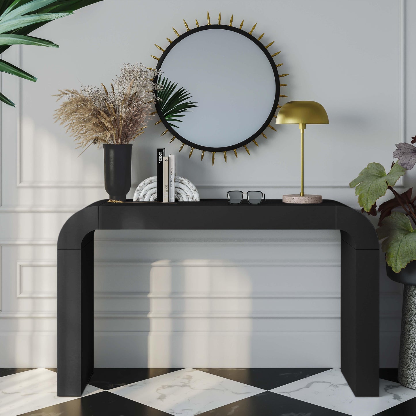 maven black console table