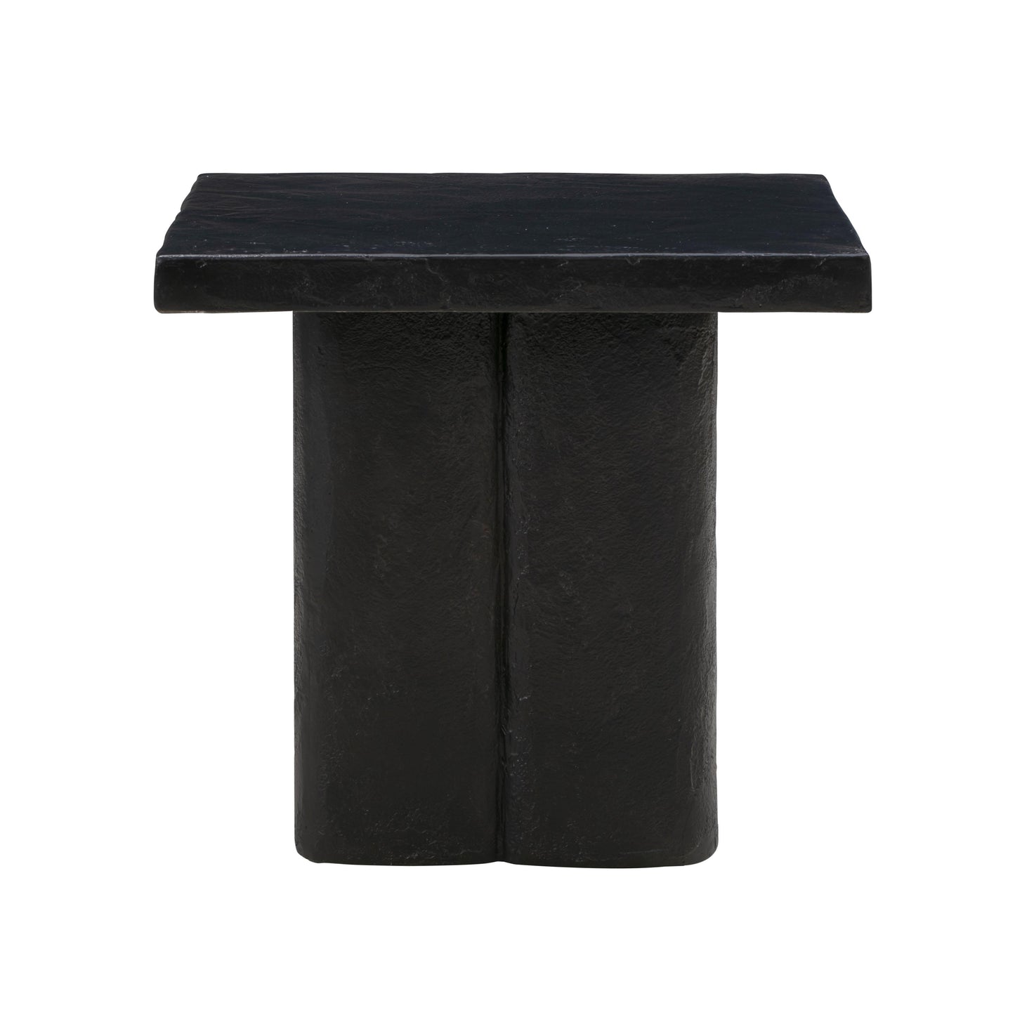 timber black concrete side table