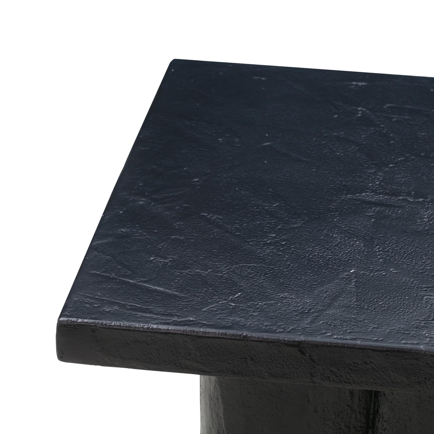 timber black concrete side table