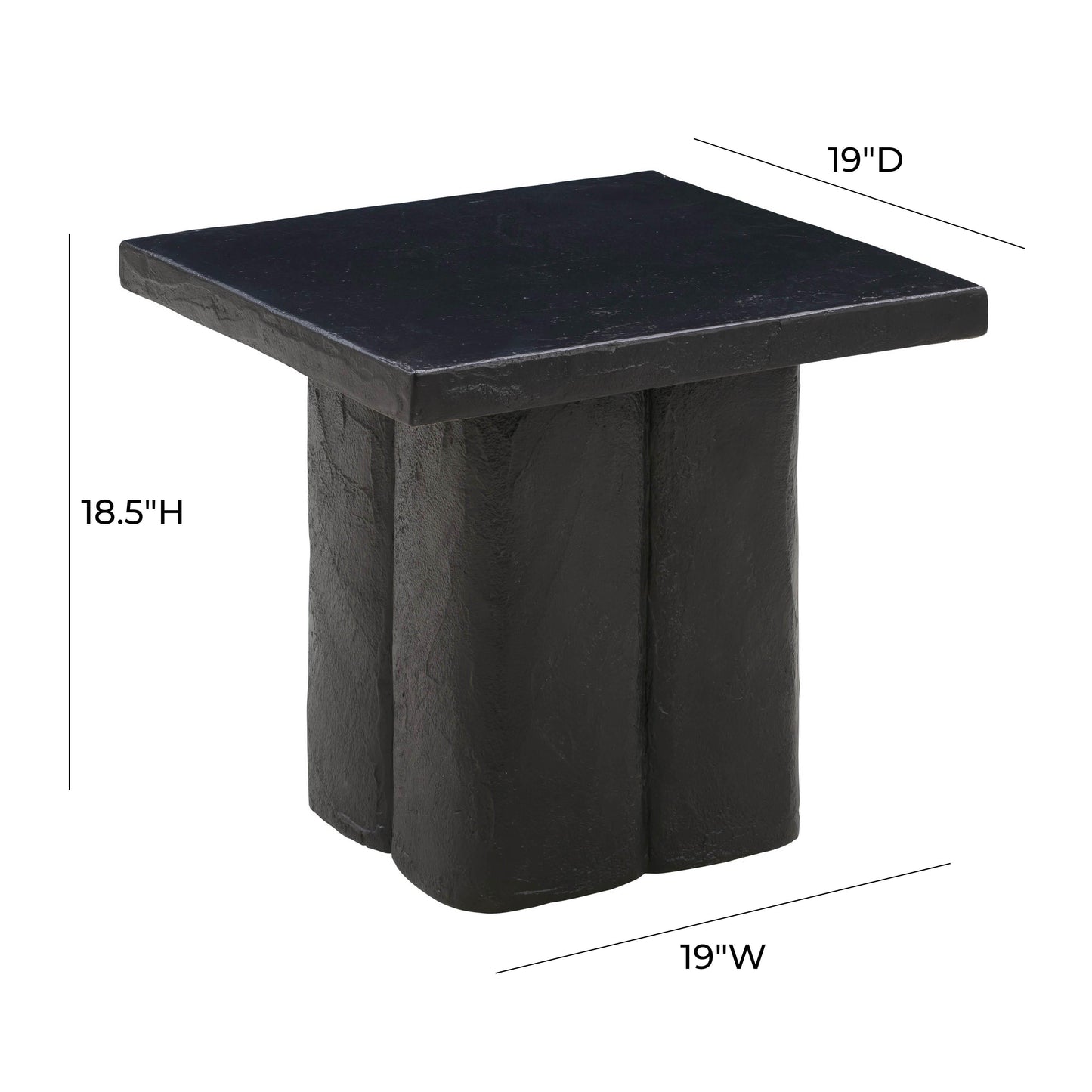 timber black concrete side table