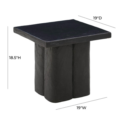 Timber Black Concrete Side Table