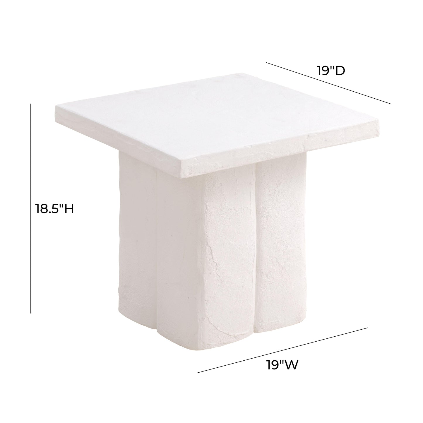 timber white concrete side table