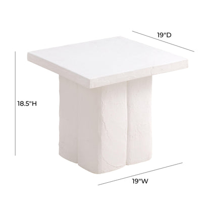 Timber White Concrete Side Table