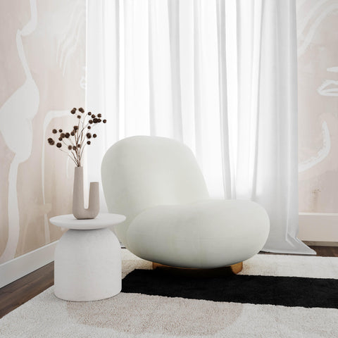 Valentina Arden White Indoor/Outdoor Concrete Side Table - image 2