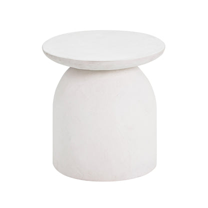 Acadia White Concrete Side Table