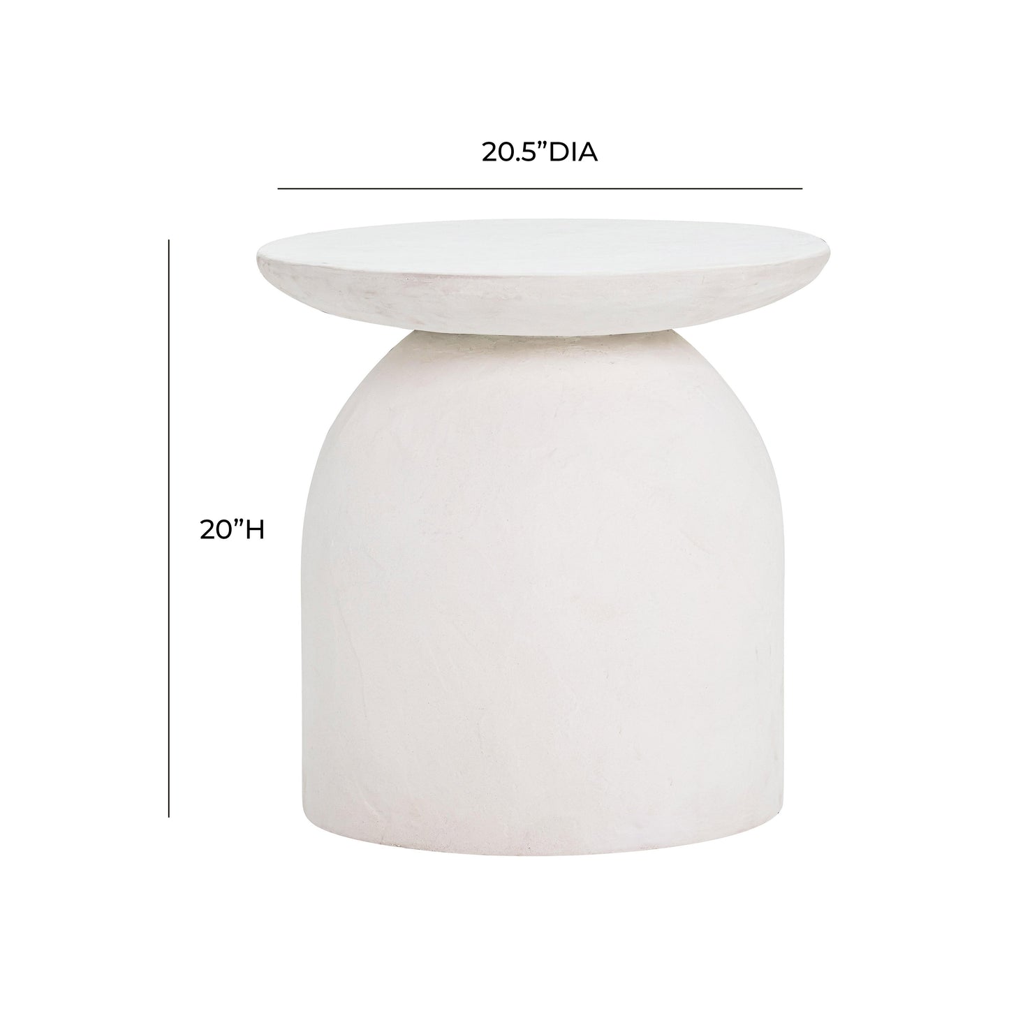 acadia white concrete side table