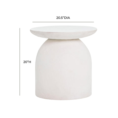 Acadia White Concrete Side Table