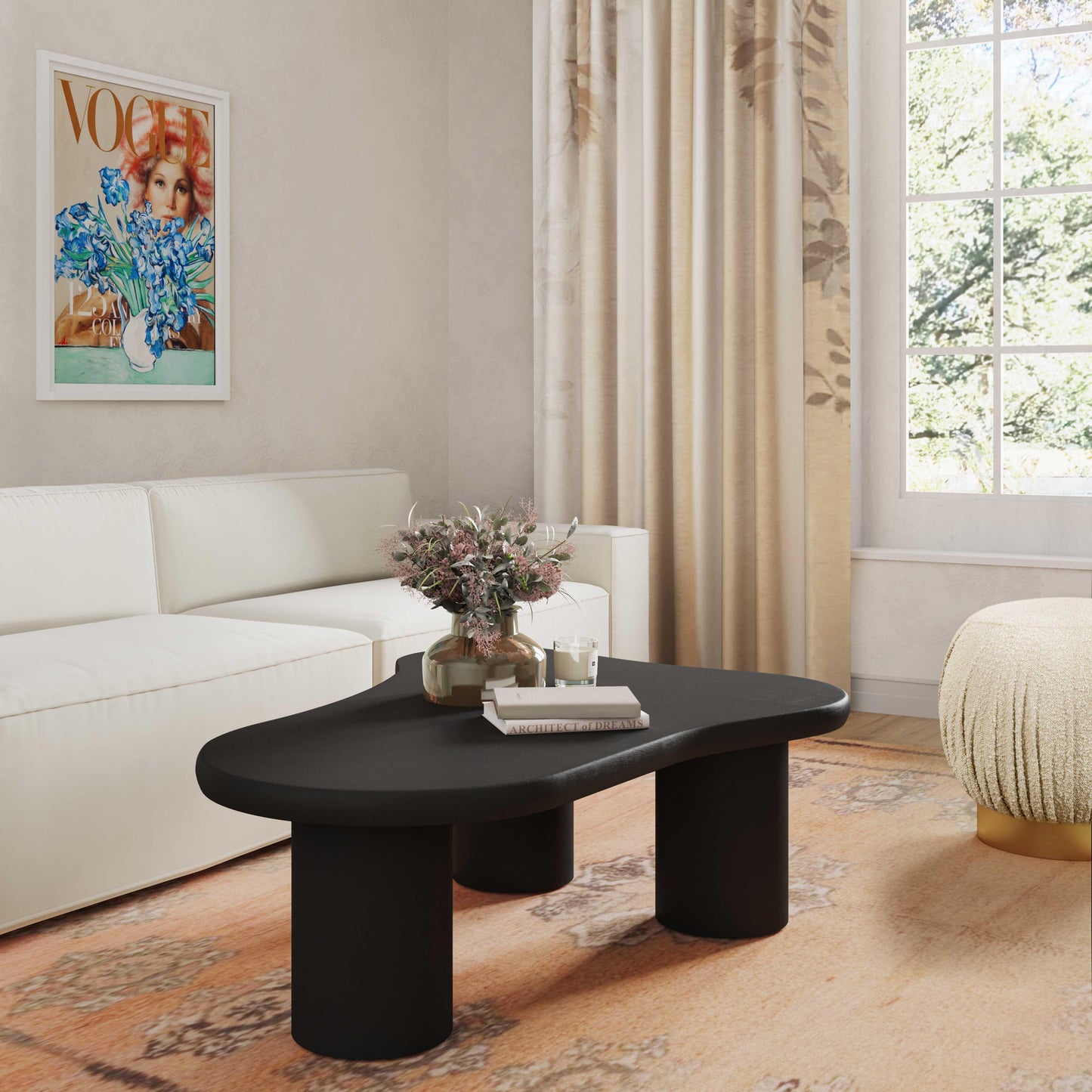 love onyx black coffee table