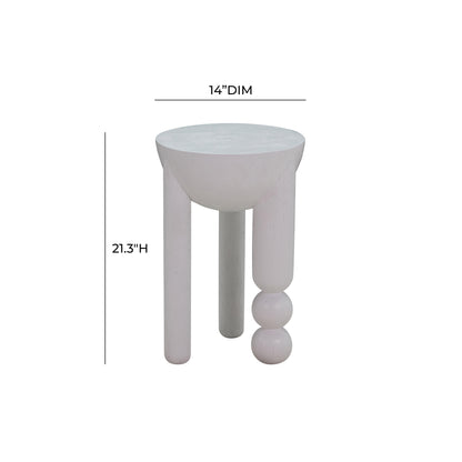 Tibetan White Wooden Accent Table