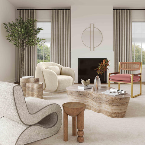 Tibetan Cognac Wooden Accent Table