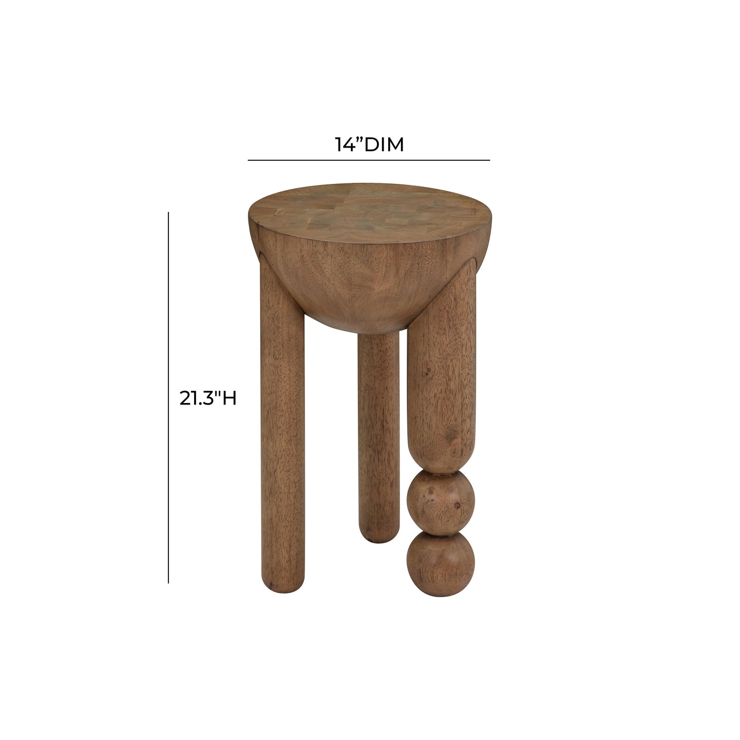 tibetan cognac wooden accent table