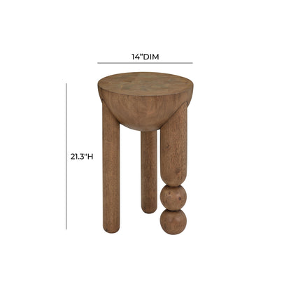 Tibetan Cognac Wooden Accent Table