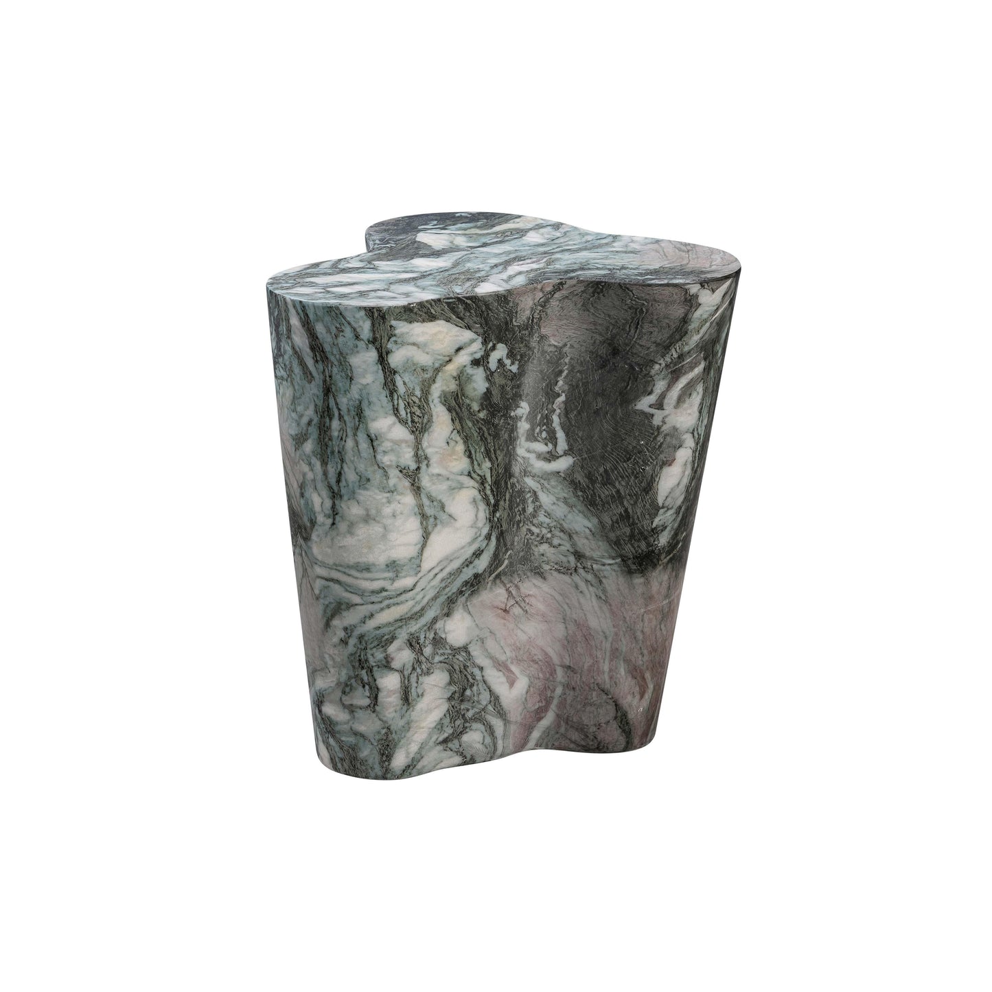 patrizia grey/blush faux marble short side table