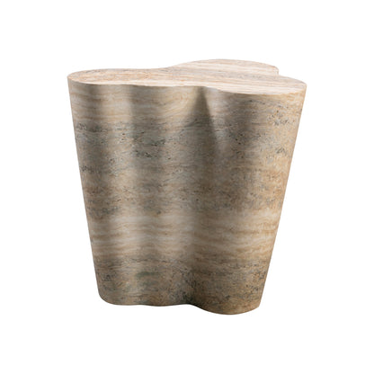 Patrizia Faux Travertine Tall Side Table